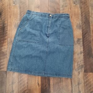 Vintage jean skirt with cargo style pockets womens size 14